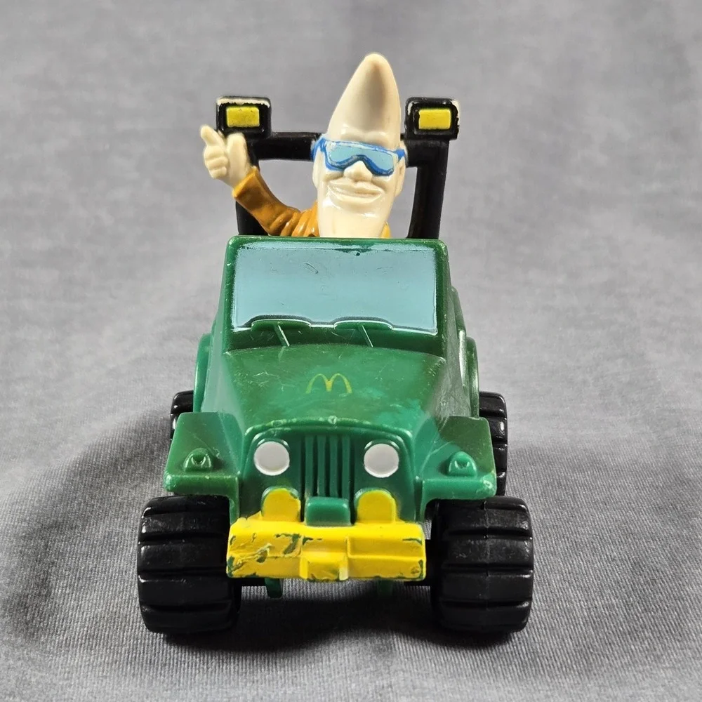 Vintage 1988‎ McDonald's Mac Tonight Moon Man in Green Jeep Retro Happy Meal Toy
